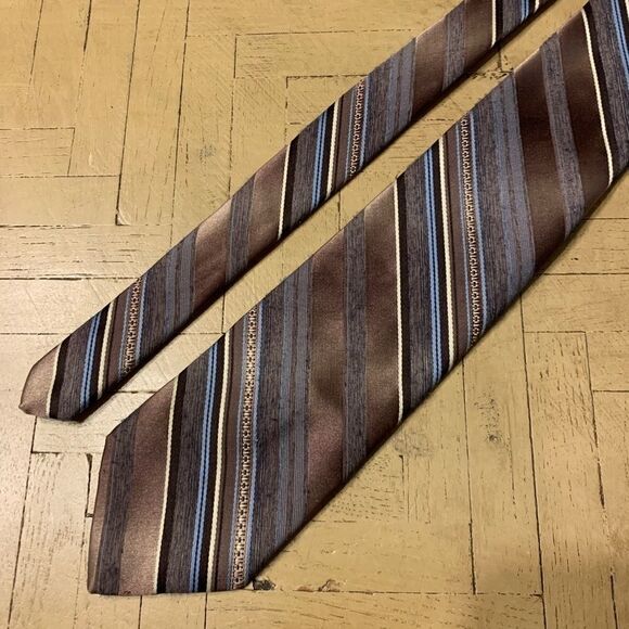 Vintage Men’s Tie Brown, Blue & Tan Sears 70s - Picture 1 of 12